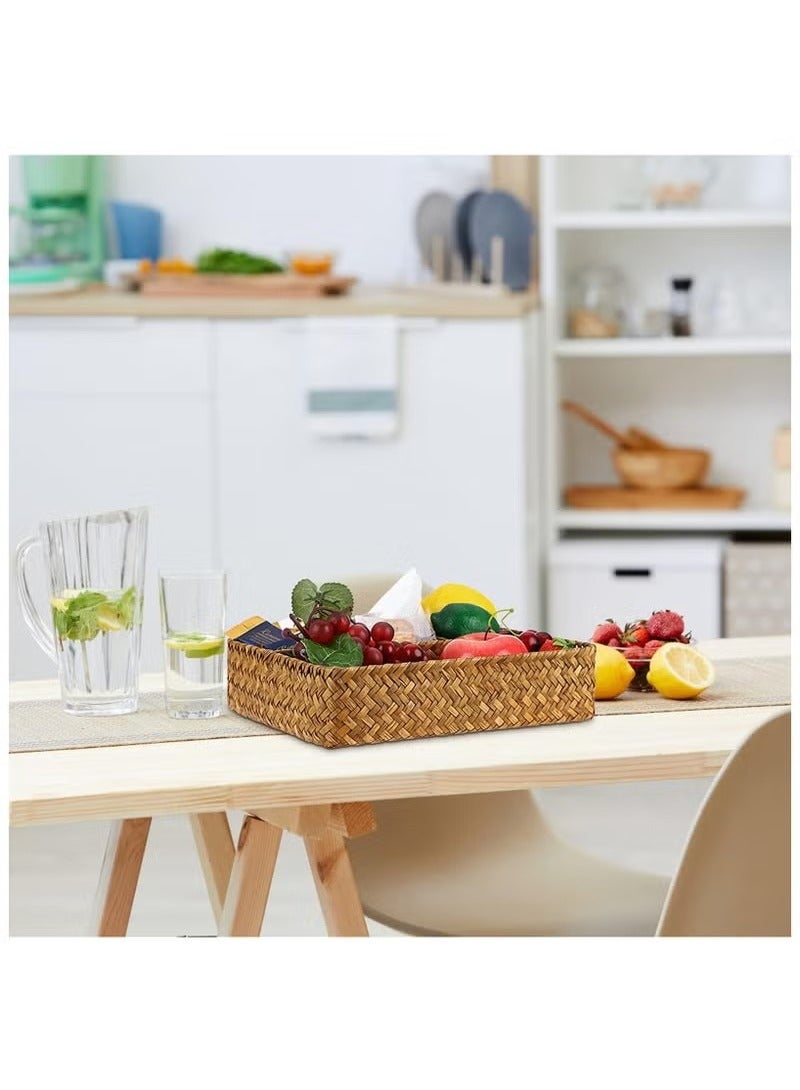 بيوينتي حامل أكياس الشاي وعلب السكر، منظِّم التوابل لمحطات القهوة، سلة خوص للتخزين، منظِّم سلة الخيزران المقسمة للدرج/الرف/طاولة المطبخ - Image 5